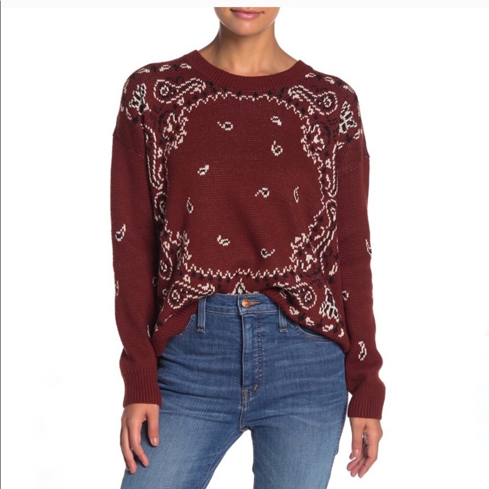 Madewell Bandana Print Sweater - Gem